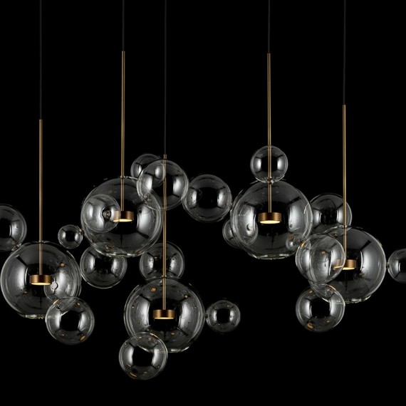 Giopato & Coombes - Bolle ZigZag Chandelier 24 Bubbles